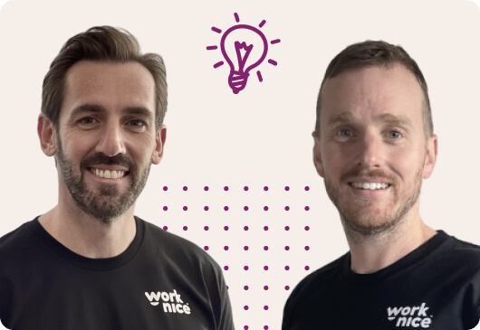 Worknice founders Matthew Knee and Graham Martin