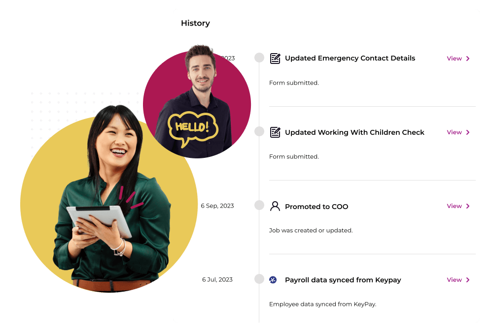 employee record change history