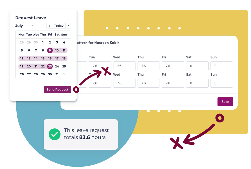 Work patterns in Worknice HR and leave management software