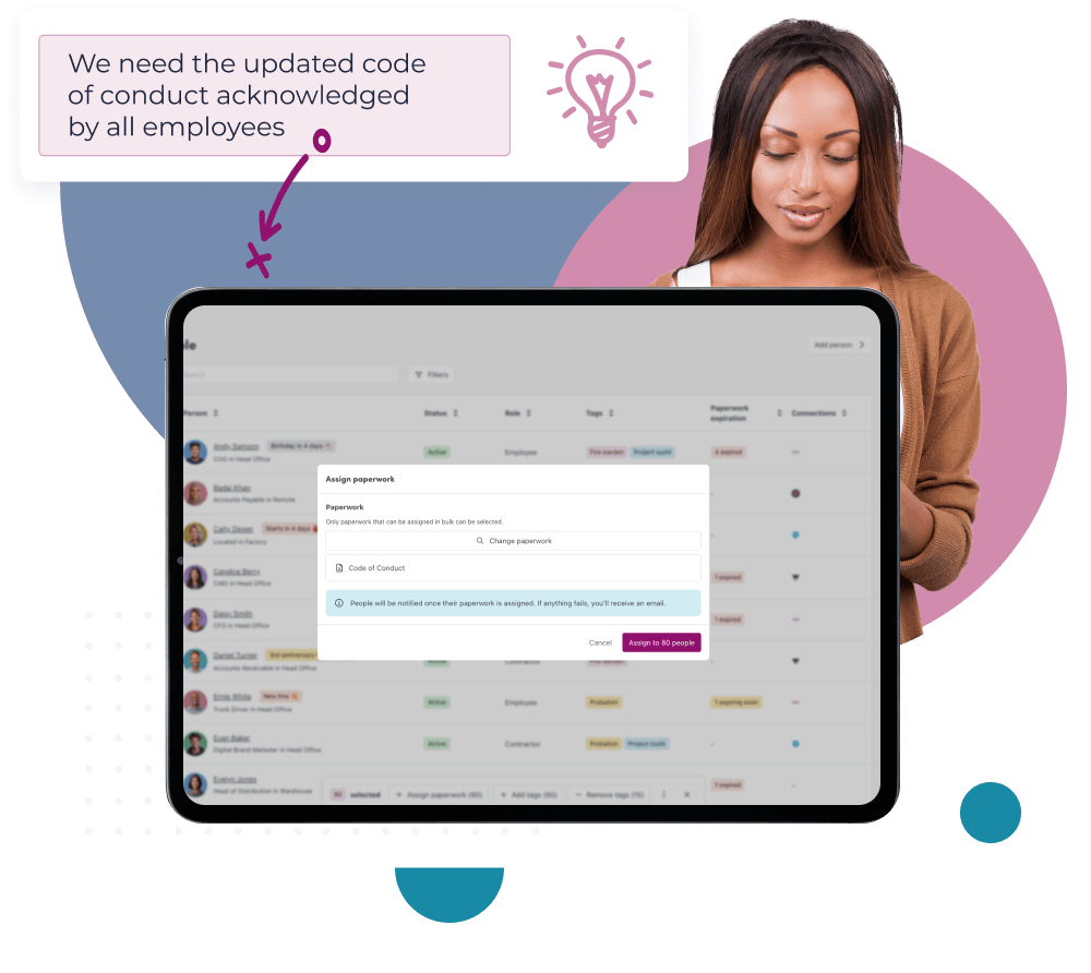 assign required paperwork in bulk